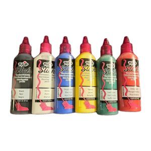TULIP Dimensional Slick Fabric Paint Set, 1.25 oz Bottles - 6 Colors‎